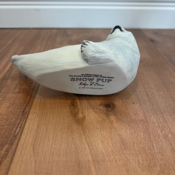 VTG Seal Snow Pup 1987 Franklin Mint Official Humane Society Figurine - Picture 6 of 7